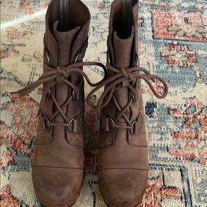 Sorel Dark Brown Leather Lace-Up Boots